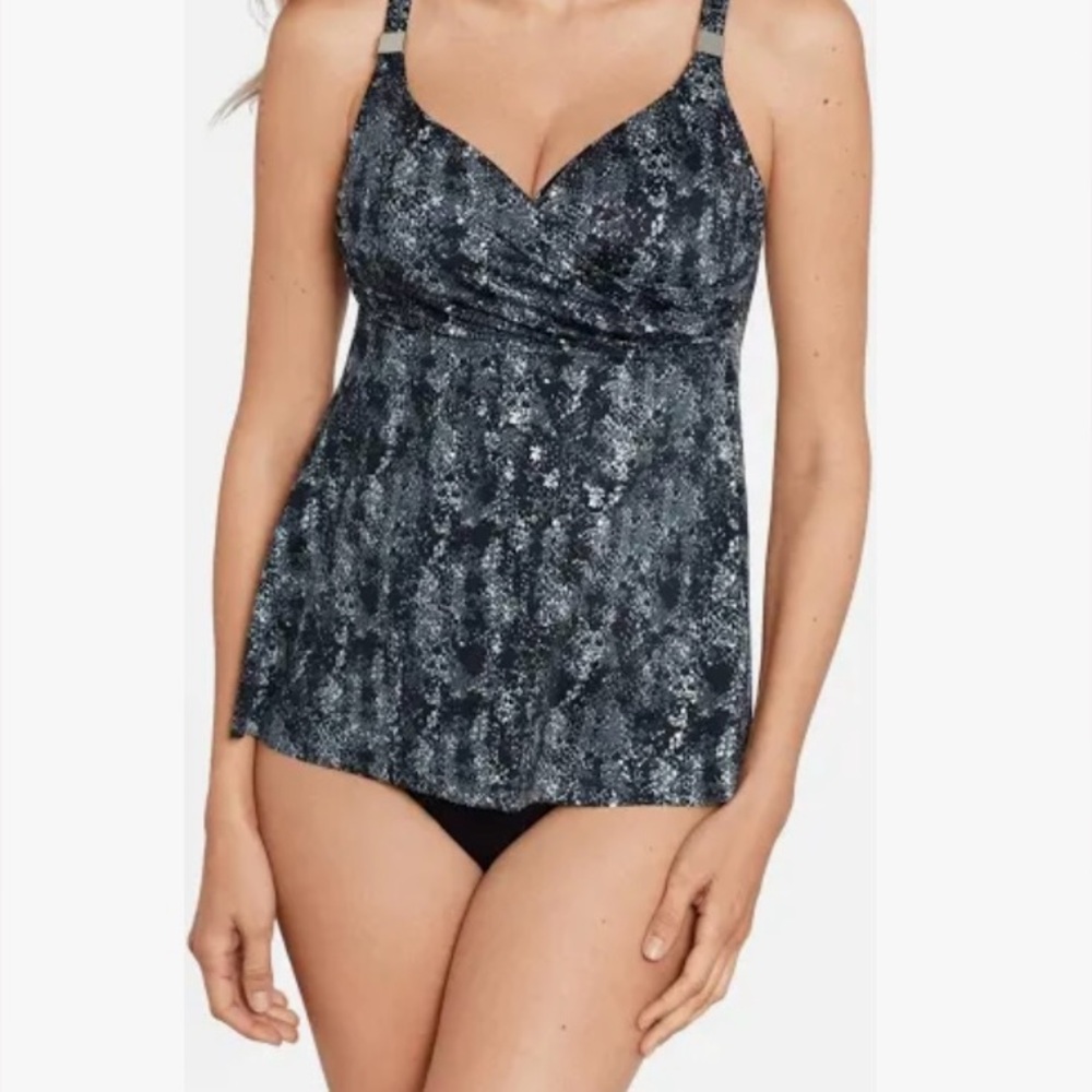 Miraclesuit Dragonstone Surplice Underwire Tankini Top 34D And Bottom Sz8 NWT‎